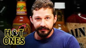 Shia LaBeouf Sheds a Tear While Eating Spicy Wings